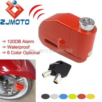 Защита на мотоциклета 120DB аларма заключване против кражба спирачен диск заключване скутер мотокрос водоустойчив 6 мм спирачен диск сигурност заключване