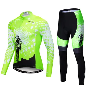 Ropa Ciclismo 2019 Нов Pro Team Колоездене Джърси велосипед цикъл панталони комплект GEL подложка Maillot мъже дълъг ръкав велосипеди дрехи зелено синьо