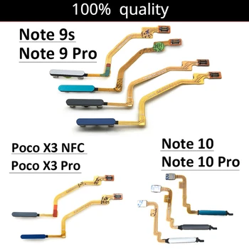 Сензор за пръстови отпечатъци за Xiaomi Redmi Note 9 10 Pro 9s Poco X3 Pro M3, Home бутон, сензор за връщане на ключ, Flex кабел