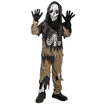 Скелет Хелоуин костюми за деца, парти рокли, маскиран костюм с топка, череп косплей костюми, сценични костюми