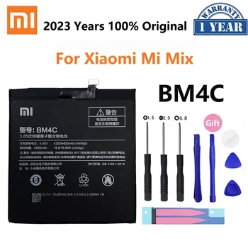 Xiao Mi Оригинална батерия BM4C за Xiaomi Mi Mix 1 Mix1 XiaomiMix батерии BM 4C 4400mAh Батерия за подмяна на телефон