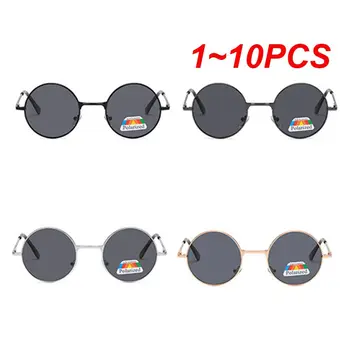 1~10PCS Ретро кръгла рамка метални поляризирани слънчеви очила Мъже и жени слънчеви очила пролет крак принц огледало око колоездене