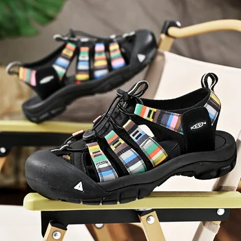 Висококачествени външни сандали за мъже Жени Летни маркови сандали Мъжки сандали за пътуване Голям размер 45 Неплъзгащи се спортни сандали Мъже 2023