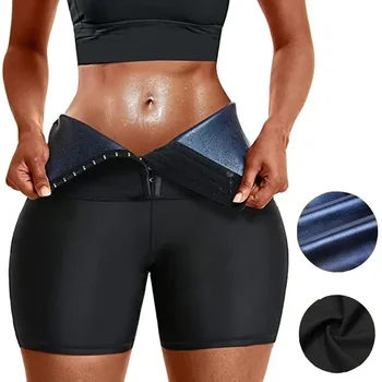 Жени компресия термо тегло контрол на тялото шорти корема панталони Capris висока Shaper загуба отслабване гореща талия треньор сауна пот