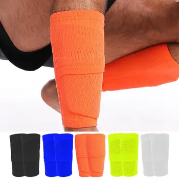 1 чифт футбол Shin Guard с джоб компресия теле ръкав спортни чорапи футбол крак подкрепа протектор за възрастни Teen Chi N3V4