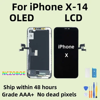 NCZOBOE OLED дисплей за iPhone X XR XS 11 12 11 pro Max TFT екран замяна за iphonexs макс LCD дисплей, 3D докосване True Tone