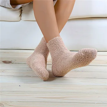 Зимни топли мъжки размити чорапи дебели коралови руно жени чорап твърди меки дишащи плюшени дома спални вътрешен етаж кърпа Socken
