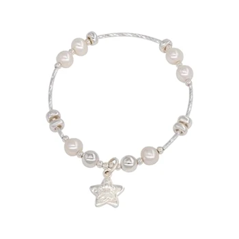 Бързо достигане имитация на перли Малка звезда гривни за женски пънк мода еластична гривна