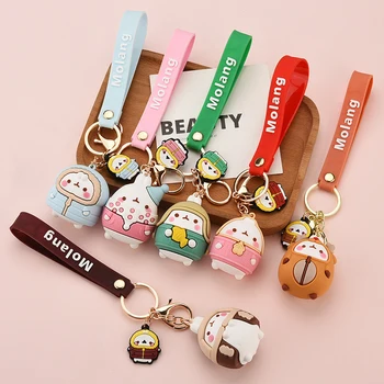 Корейски мода заек ключодържатели сладък сладко сърце зайче кола ключодържател аниме момичета висулка чанта ключодържател прекрасен животински бижута подарък