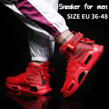 Модни маратонки за мъже Високи топ тенденции обувки за ходене Удобни дишащи мъжки ежедневни обувки Мъжки баскетболни обувки
