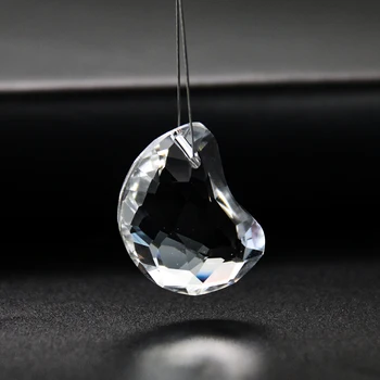 5PC Искряща прозрачна фасетирана призма полумесец лунен полилей кристали части стъкло Suncatcher доставки лампа гирлянд завеса виси