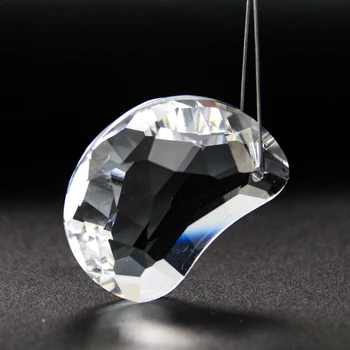 5PC Искряща прозрачна фасетирана призма полумесец лунен полилей кристали части стъкло Suncatcher доставки лампа гирлянд завеса виси