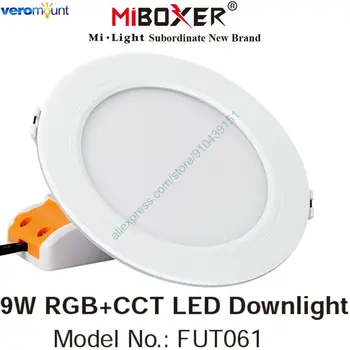 MiBoxer FUT061 FUT061-B 9W Smart RGBCCT LED вдлъбнат таван Downlight 110V 220V димиране 2.4G безжично дистанционно WiFi APP контрол