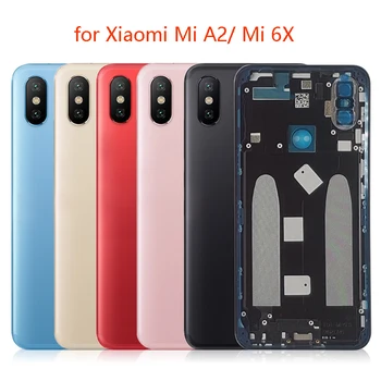  за Xiaomi Mi A2 батерия заден капак заден корпус метална врата Mi 6X камера стъклен обектив + странични ключови ремонтни резервни части