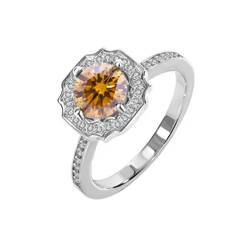 QZJ003 Lefei мода тенденция глоба луксозен класически цвят D Moissanite неправилен квадратен пръстен за чар жени сребро 925 бижута подарък