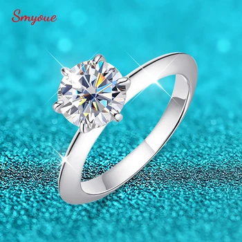 Smyoue 2ct класически Moissanite пръстен за жени луксозно качество сватба диамантена лента 100% S925 стерлинги сребърни бижута на едро GRA