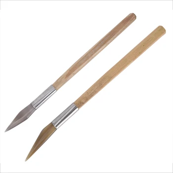 1Pcs Ахат Burnisher полиране нож ръб с бамбукова дръжка бижута вземане инструменти гореща продажба