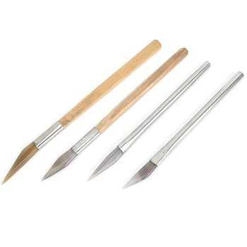 1Pcs Ахат Burnisher полиране нож ръб с бамбукова дръжка бижута вземане инструменти гореща продажба