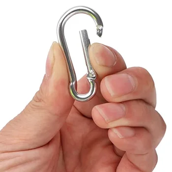 Мини карабинер ключодържател от неръждаема стомана D-пръстен ключалката пролетта щракам клип куки ключодържател карабинер за ключове на открито къмпинг инструменти