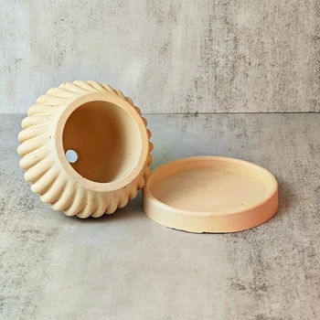 Уникални силиконови форми за саксии Шарен модел DIY глинени форми Занаятчийски форми за DIY Правене на сочни саксии Саксия