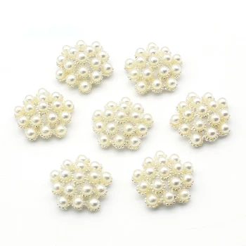 Новите 10 18mm сребърни/златни перлени кристални копчета се използват за ръчно изработване на DIL декоративни покани за облекло