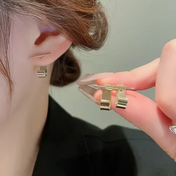Корейски метални геометрични обеци за жени елегантни малки бижута