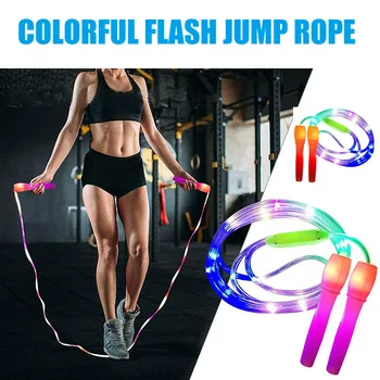 LED светещи въжета за скачане на въже кабел за деца Нощно упражнение Фитнес тренировка Спорт SUB Продажба