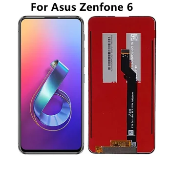 6.4'' Оригинален за Asus Zenfone 6 ZS630KL LCD дисплей сензор за сензор за сензор за сензор за ASUS_I01WD Zenfone 6z LCD рамка