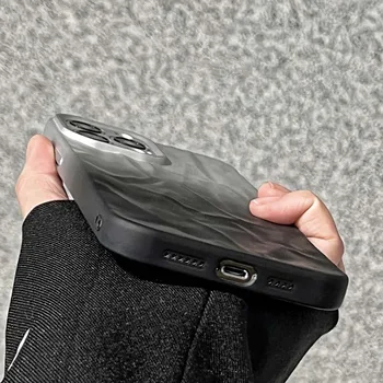 стилен планински калъф за градиент на пукнатини за IPhone 15 14 13 12 11 Pro Max галванично светкавица силиконов защитен заден капак