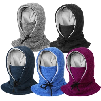 Balaclava Men Face Cover Hooded Hat Sports Cap Hooded Neck Warmer for Outdoor