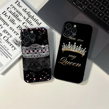 Калъф за телефон Diamond Crown FOR IPhone 14 13 11 12 Pro 8 7 Plus X 13 Pro MAX XR XS MINI SE 2020 Черни капаци