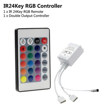 Led контролер 44 ключа LED IR RGB контролер кутия 1 до 2 контролер IR дистанционно димер DC12V за RGB 3528 5050 LED ленти светлини