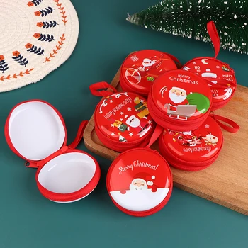 1 Pc Tinplate монета чанта за съхранение на слушалки чанта Коледни подаръци Дядо Коледа модел