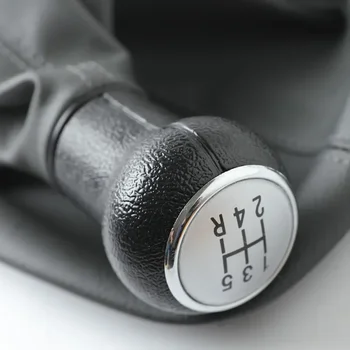 черен/сребрист 5 6-степенна скоростна кутия за превключване на предавките Обувка прах капак PU кожа за PASSAT B5 за VW за Volkswagen