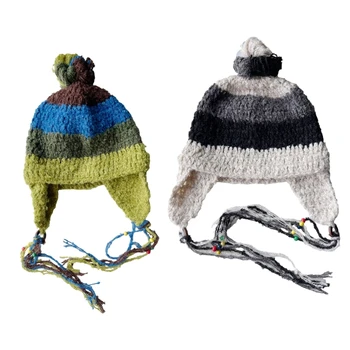 Плетена шапка Beanie за студенти Ветроустойчива зимна шапка за възрастни Ръчно изработена сгъстена защита на ушите Поддържайте топло каране на ски Колоездене шапка