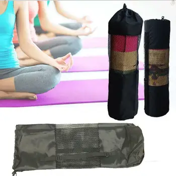 Черна водоустойчива йога мат мрежеста чанта с каишка - Пилатес & йога Мат Carrier