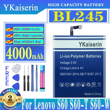 YKaiserin 4000mAh BL245 BL-245 BL 245 батерия за Lenovo S60 S60T S60W телефонни батерии + Free Tloos
