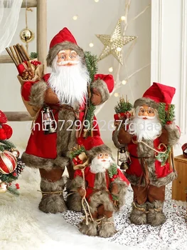 Големи декорации за кукли на Дядо Коледа, Коледна украса, Търговски център, Оформление на сцената на прозореца на хотела