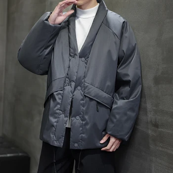 2023Най-новите мъжки китайски стил традиционно облекло ханфу памук подплатени Daopao зимни памук подплатени топло палто мъжки Zen облекло