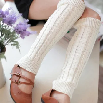 Нови жени есен и зима Legwarmers Kapron коноп цветя коляното крак топло женски момичета купчина купчина чорапи спортна безопасност