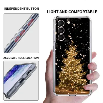 Калъф за телефон за Samsung Galaxy S22 S20 S21 Ultra S10 S9 S8 Plus FE Note 20 10 Lite 9 Clear Cover Fundas Коледа сладък лос