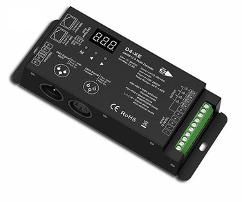DMX512 RDM LED декодер контролер D4-XE 4CH PWM постоянно напрежение CV с цифров дисплей XLR3 RJ45 DC12V 24V 36V вход 8A * 4CH
