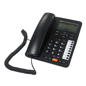 TC6400 2-линия телефон десктоп кабелен стационарен с подсветка LCD дисплей CallerID номер за съхранение за дома офис хотели