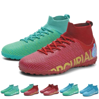 Футболни обувки общество Дълги шпайкове обучение маратонки футболни обувки мъже унисекс удобни футболни обувки деца безплатна доставка