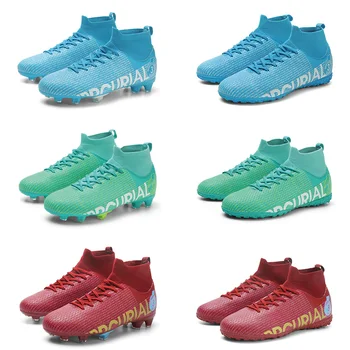 Футболни обувки общество Дълги шпайкове обучение маратонки футболни обувки мъже унисекс удобни футболни обувки деца безплатна доставка