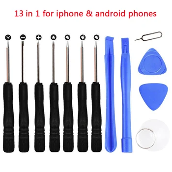 Комплект инструменти за ремонт на телефони Разглобяване на комплект за отвертки 13 в 1 за Iphone Huawei Xiaomi Ipad смартфон екран отваряне