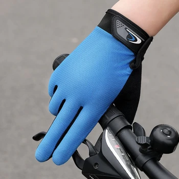 Есен Зима MTB Колоездене дълги пръсти ръкавици без хлъзгане износване шок доказателство дишаща сензорен екран велосипед мотоциклет ръкавици мъже