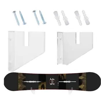 Скейтборд дисплей багажник акрилна стена стойка фиксиран монтаж вътрешен плаващ скейтборд съхранение скоба бърза инсталация