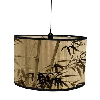 Бамбуков абажур, таванна светлина, висяща висяща висяща лампа, капак, детска стая