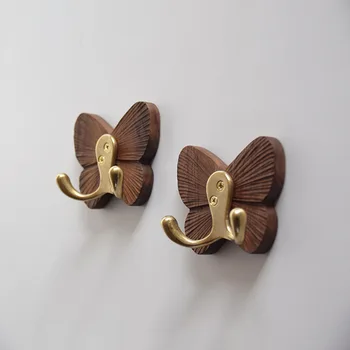 Начало декор творчески пеперуда кука прости стена съхранение декорации аксесоари дървени занаяти палто висящи кука ключ закачалка подарък